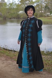 Odile wearing a 16th C Tudor gown